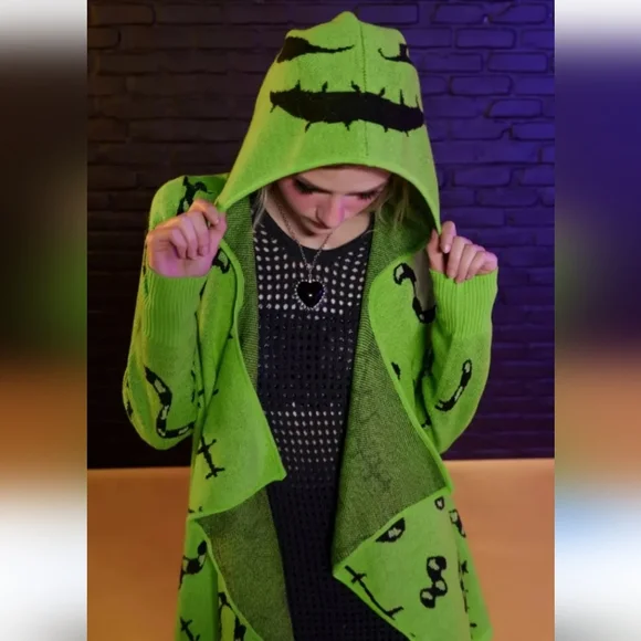 Disney Green Hooded Cardigan with Black Accents - Picture 15 of 15